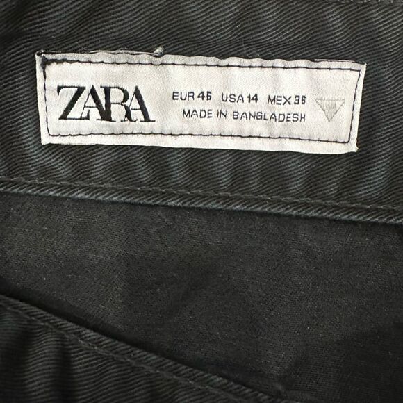 Zara Black Cargo Lightweight High Waisted Trouser Pants - Picture 4 of 5